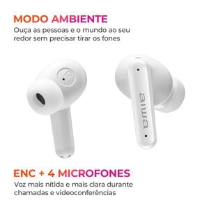 FONE DE OUVIDO AIWA EB-04-W BRANCO BLUETOOTH AWS-EB-04-W