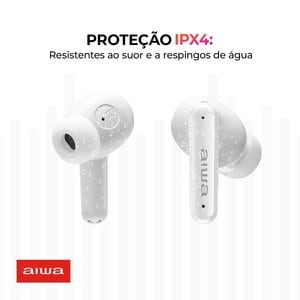 FONE DE OUVIDO AIWA EB-04-W BRANCO BLUETOOTH AWS-EB-04-W