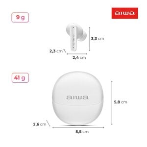 FONE DE OUVIDO AIWA EB-04-W BRANCO BLUETOOTH AWS-EB-04-W