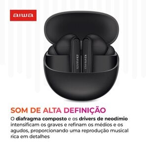 FONE DE OUVIDO AIWA EB-04-B PRETO BLUETOOTH AWS-EB-04-B