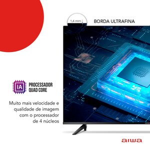 SMART TV AIWA 50 POLEGADAS ANDROID 4K BORDA ULTRAFINA PRETO