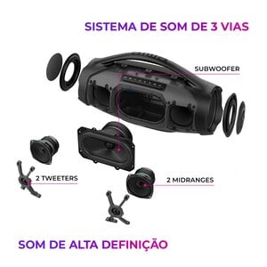 CAXA DE SOM AIWA BOOMBOX PLUS AIWA BBS-01-BG CINZA BLUETOOTH