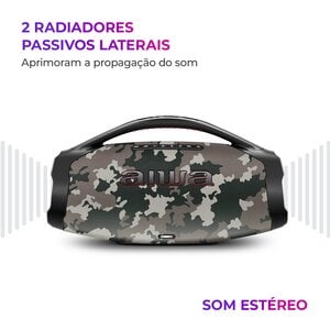 CAXA DE SOM AIWA BOOMBOX PLUS AIWA BBS-01-BG CINZA BLUETOOTH