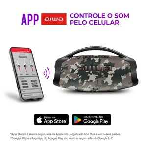 CAXA DE SOM AIWA BOOMBOX PLUS AIWA BBS-01-BG CINZA BLUETOOTH