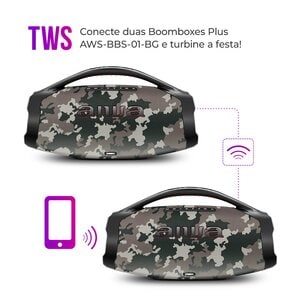 CAXA DE SOM AIWA BOOMBOX PLUS AIWA BBS-01-BG CINZA BLUETOOTH
