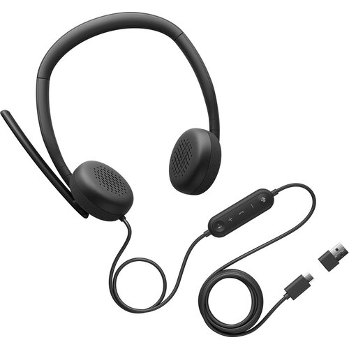 HEADSET DELL WH3024 COM FIO ANTI RUIDO USB-C/A 3 ANOS