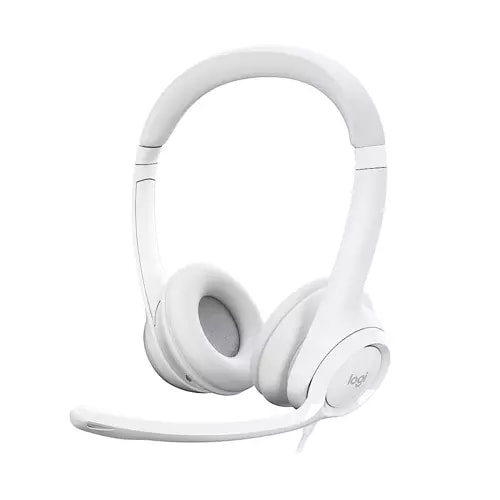 HEADSET COM FIO ESTEREO USB LOGITECH H390 BRANCO