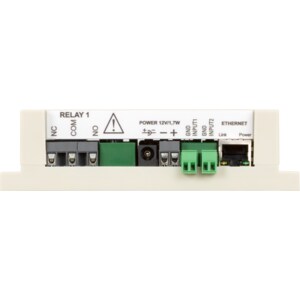 IP Relay HWg-ER02b: Ethernet relay with a full RS-232/485 converter, monutable on a DIN rail.
