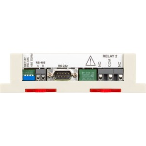 IP Relay HWg-ER02b: Ethernet relay with a full RS-232/485 converter, monutable on a DIN rail.