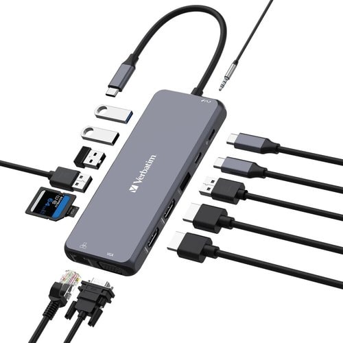VERBATIM CMH-14 USB-C MULTIPORT HUB: 2 X