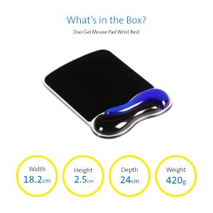 Reposamuñecas Gel Duo Ratón - Reposamuñecas Ergonómica- Compatible con Ratones Láser y Ópticos