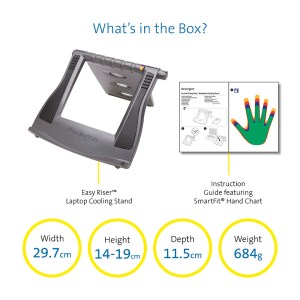 Soporte para portátiles SmartFit™ Easy Riser™ - Soporte de Refrigeración Ergonómico (12"-17") Gris