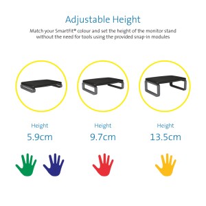 Kensington SmartFit K52786WW Height Adjustable Monitor Stand - Up to 61 cm (24") Screen Support - 36.29 kg Load Capacity -