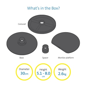 Kensington Spin2 K52787WW Monitor Stand - 18.14 kg Load Capacity - Desktop - Black