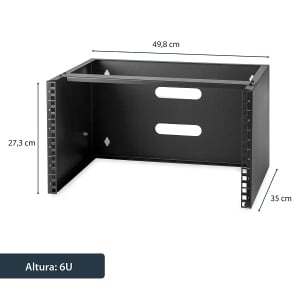 StarTech.com 6U Wall Mount Rack, 14in Deep, 19 inch Wall Mount Network Rack, Wall Mounting Patch Panel Bracket for Switch/