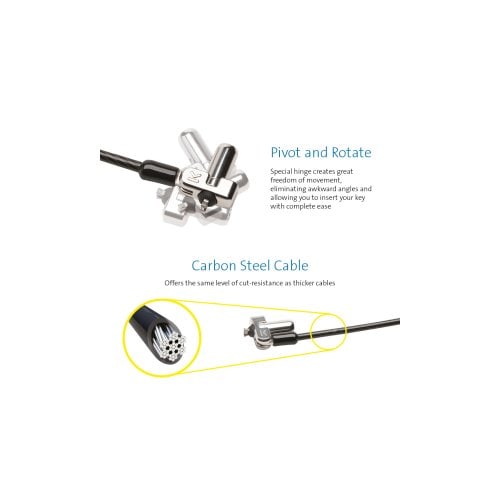 Candado para Portátiles para Dispositivos Dell con Resistente Cabezal de Bloqueo -1.8m