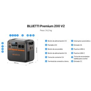 BLUETTI Premium 200 V2 Portable Power Station | 2.700 W 2.073 Wh