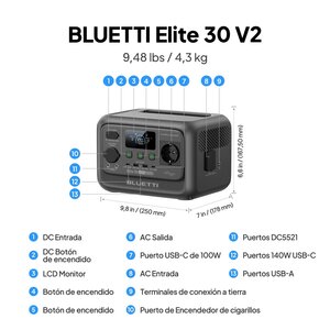 BLUETTI Elite 30 V2 Portable Power Station | 600W 288Wh