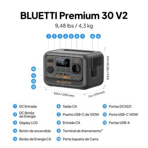 BLUETTI Premium 30 V2 Portable Power Station | 600 W 288 Wh