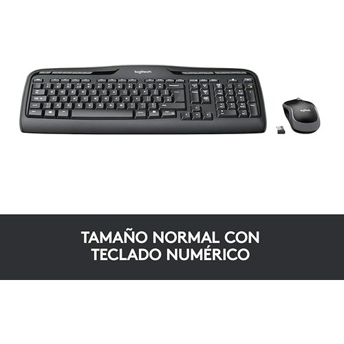 Logitech Wireless Combo MK330 Keyboard & Mouse - Spanish - USB Wireless RF 2.40 GHz Keyboard - Keyboard/Keypad Color: Blac
