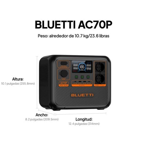 BLUETTI AC70P Portable Power Station | 1.000 W 864 Wh