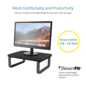 Kensington SmartFit K52786WW Height Adjustable Monitor Stand - Up to 61 cm (24") Screen Support - 36.29 kg Load Capacity -