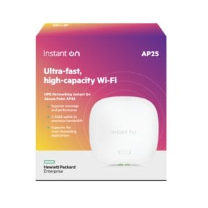 HPE Aruba Networking Networking Instant On Access Point Bundle with PSU (EU) AP25. 2.4 GHz, 5 GHz. Security algorithms: WP