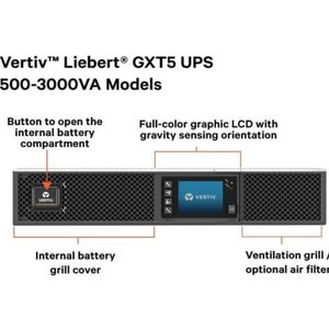 VLIEBERT GXT5 1PH UPS 075VA INPUT IEC C14 INLET 2U OUTPUT -