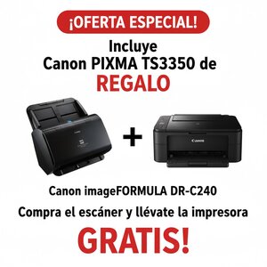 KIT Canon imageFORMULA DR-C240 + PIXMA TS3350 Multifunction Printer for FREE