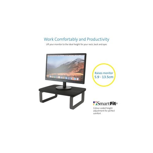 Kensington SmartFit K52786WW Height Adjustable Monitor Stand - Up to 61 cm (24") Screen Support - 36.29 kg Load Capacity -
