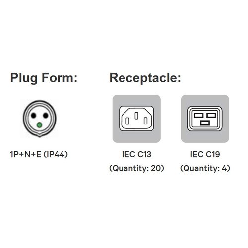 Vertiv PowerGo Basic rPDU | 0U | Vertical | 230V | 32A | 20 Manual Lock IEC C13, 4 Manual Lock IEC C19 Receptacles | 7.3kW
