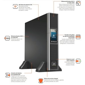 VLIEBERT GXT5 1PH UPS 075VA INPUT IEC C14 INLET 2U OUTPUT -