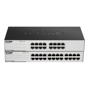 D-Link 24 Ports Ethernet Switch - Gigabit Ethernet - 10/100/1000Base-T - 2 Layer Supported - Twisted Pair - Desktop