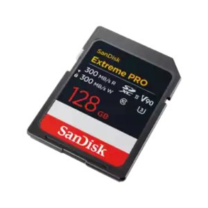 SanDisk Extreme PRO SDSDXDM-128G-GN4IN 128 GB Class 10/UHS-II (U3) V90 SDXC - 1 - 300 MB/s Read - 300 MB/s Write - Lifetim