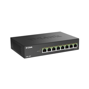 D-Link 8 Ports Ethernet Switch - 2.5 Gigabit Ethernet - 2.5GBase-T - 2 Layer Supported - Twisted Pair - PoE Ports - Deskto