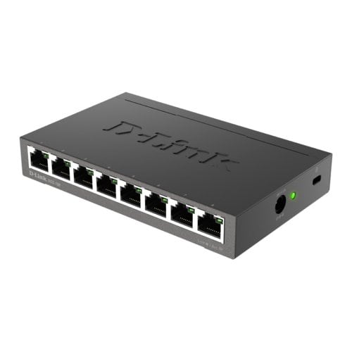 D-Link DGS-108 8 Ports Ethernet Switch - Gigabit Ethernet, Fast Ethernet - 10/100/1000Base-T - 2 Layer Supported - Desktop
