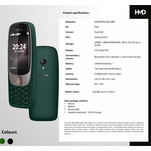 NOKIA 6310 2G (NO HEADSET) 2G 8MB+16MB GREEN