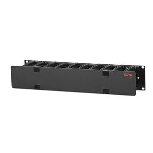 APC by Schneider Electric Cable Organizer - Black - 1 Each Pack - Cable Manager - 2U Rack Height x 19" Panel Width