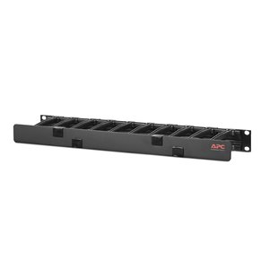 APC by Schneider Electric Cable Organizer - Black - 1 Each Pack - Cable Manager - 1U Rack Height x 19" Panel Width