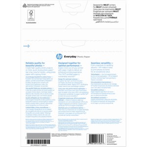 HP Everyday Inkjet Photo Paper - A4 - 210 mm x 297 mm - 200 g/m² Grammage - Glossy, Textured - 100 Sheet