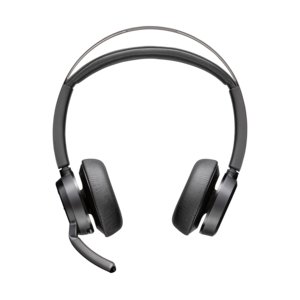 Poly Voyager Focus 2 Wired/Wireless Over-the-head, On-ear Stereo Headset - Black - Siri, Google Assistant - Binaural - Sup