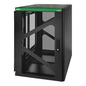 APC by Schneider Electric NetShelter 18U Wall Mountable Enclosed Cabinet Rack Cabinet for UPS, IT Equipment - 482.60 mm Ra