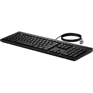 HP 125 Keyboard - Full-size - Cable Connectivity - USB Type A Interface - Black - Plunger Keyswitch - CoPilot Hot Key(s) -