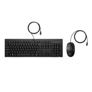 HP 225 Keyboard & Mouse - Spanish - USB Type A Plunger Cable Keyboard - Keyboard/Keypad Color: Black - USB Type A Cable Mo