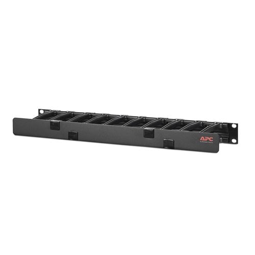 APC by Schneider Electric Cable Organizer - Black - 1 Each Pack - Cable Manager - 1U Rack Height x 19" Panel Width