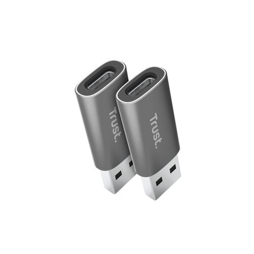 Trust Calyx Data Transfer Adapter - 2 Pack - 1 x USB 3.2 (Gen 2) Type A - Male - 1 x USB 3.2 (Gen 2) Type C - Female - Black
