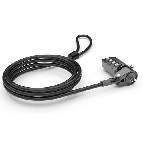 Compulocks T-bar Security Combination Cable Lock Black - Secure your device with 6ft Galvanized Steel Cable 4 Dial Combina