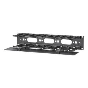APC by Schneider Electric Cable Organizer - Black - 1 Each Pack - Cable Manager - 2U Rack Height x 19" Panel Width
