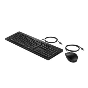 HP 225 Keyboard & Mouse - Spanish - USB Type A Plunger Cable Keyboard - Keyboard/Keypad Color: Black - USB Type A Cable Mo