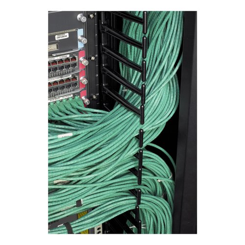 APC by Schneider Electric AR7717A Cable Organizer - Black - 4 Each Pack - TAA Compliant - Cable Pass-through - 42U Rack He